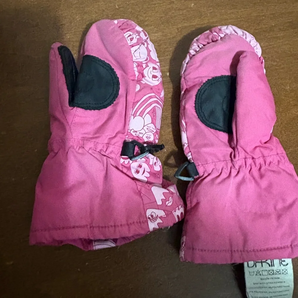 Dakine Kids' Pink Patterned Mittens